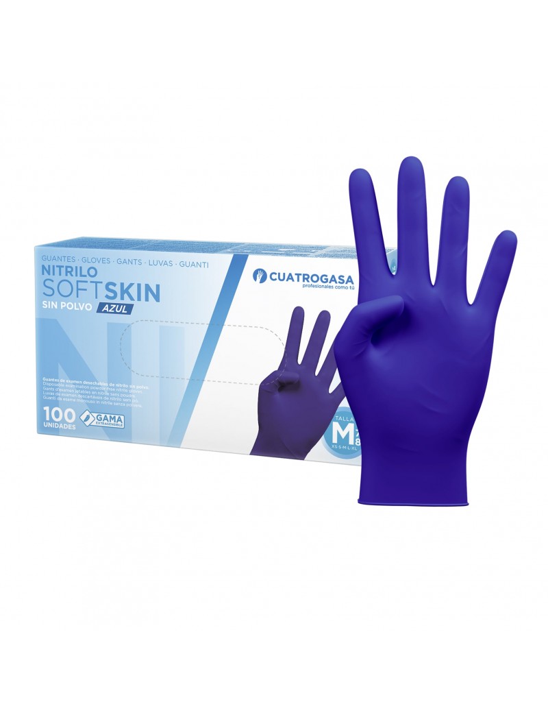 GUANTE DE NITRILO SOFSKIN AZUL T/S