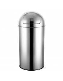 PAPELERA CIRCULAR CON PEDAL ACERO INOX BRILLO 10LT